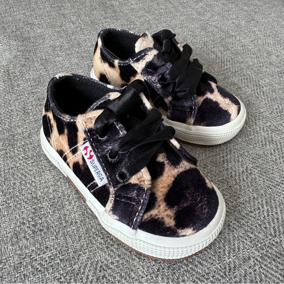 Supers Leopard Print Velvet Toddler Sneaker - Picture 1 of 5